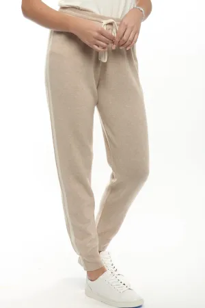 100% Cashmere Jogger Pant with Side Stripe