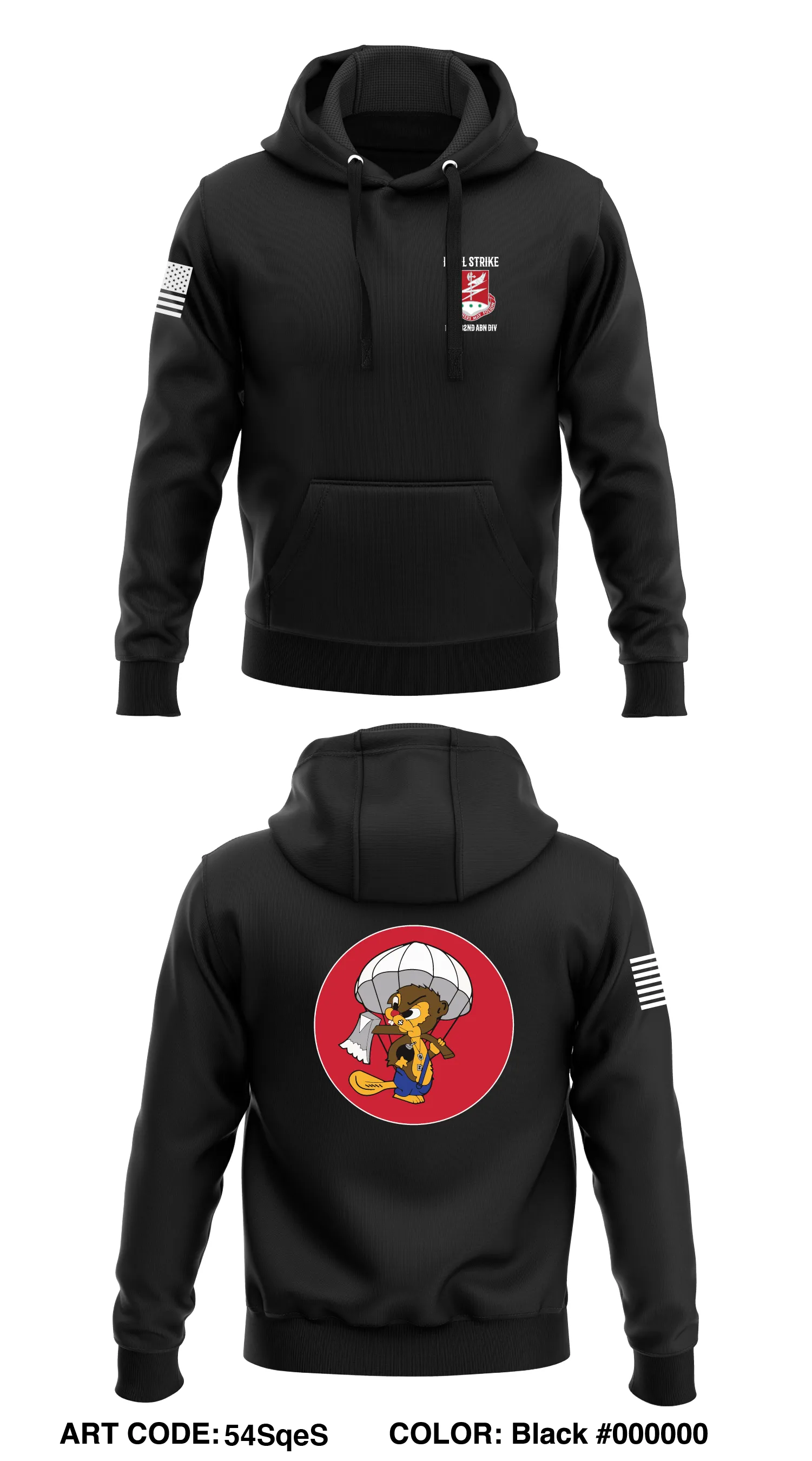 127th EN BN, 1BCT 82nd ABN Div  Core Men's Hooded Performance Sweatshirt - 54SqeS