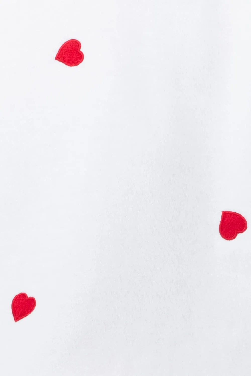 1897 Active Embroidered Hearts Fleece Sweatshirt for Women in Ivory/Red | T979-IVORYRED