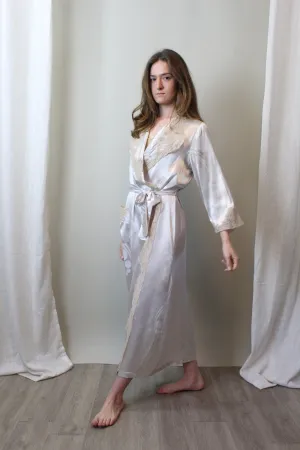 1940s CUTWORK LACE liquid satin robe all sizes | new spring