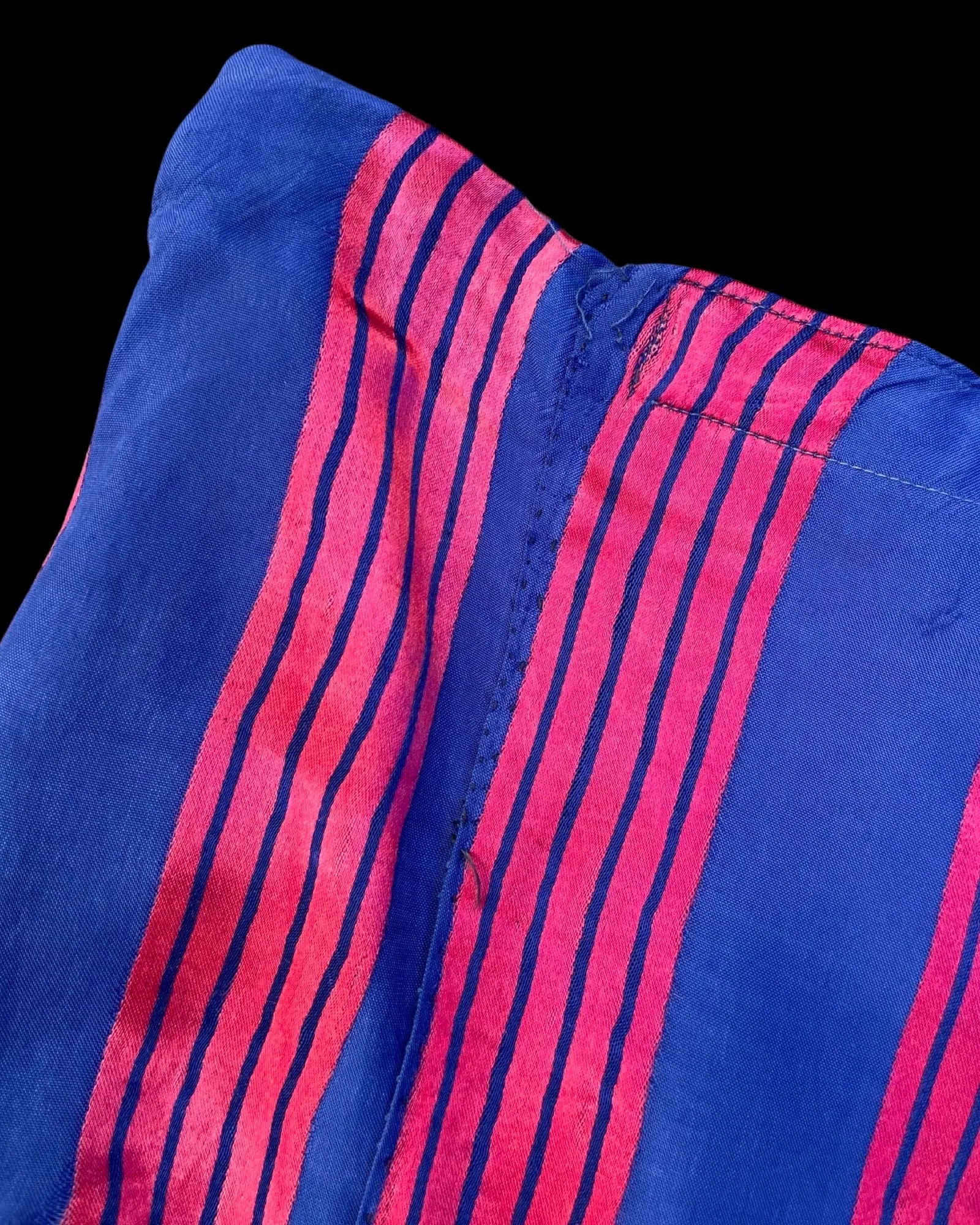 1940s Lux Stiped Silky Rayon Side Button Pants