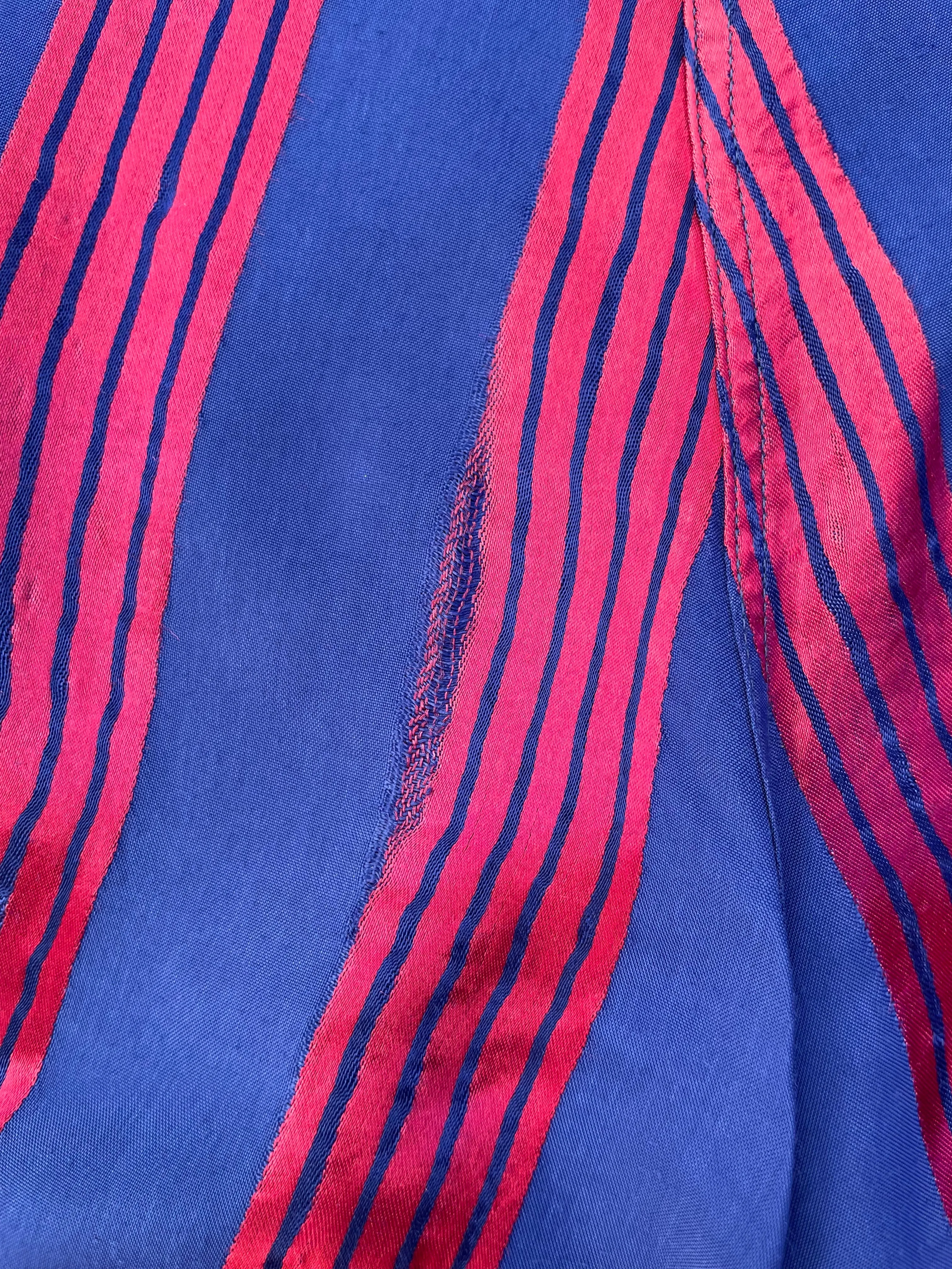 1940s Lux Stiped Silky Rayon Side Button Pants