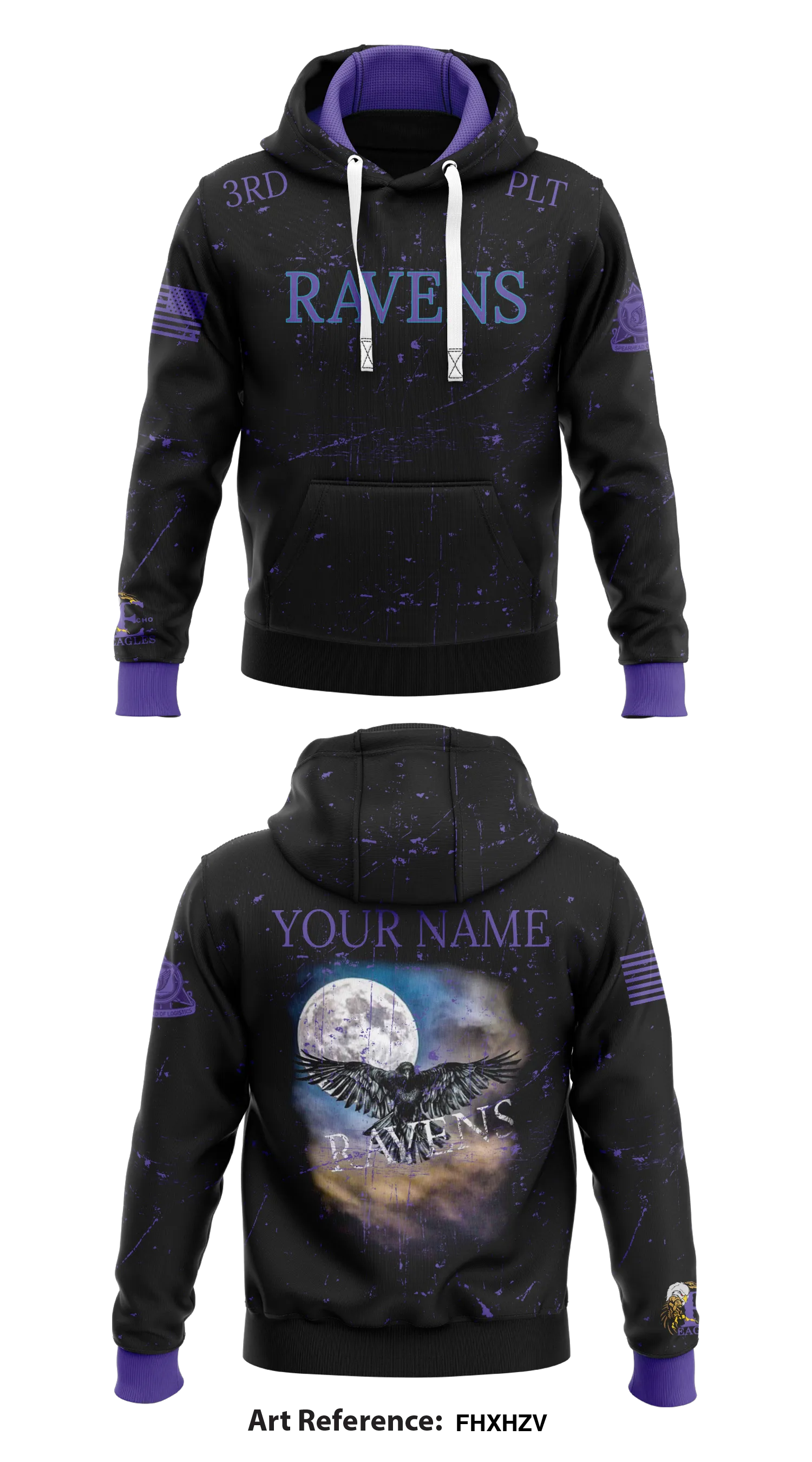 3RD PLT Ravens Store 1  Core Men's Hooded Performance Sweatshirt - FhXhzv