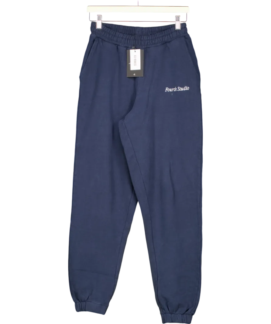 4th & Reckless Blue Navy Fourth Branded Cuffed Jogger- Harley UK S