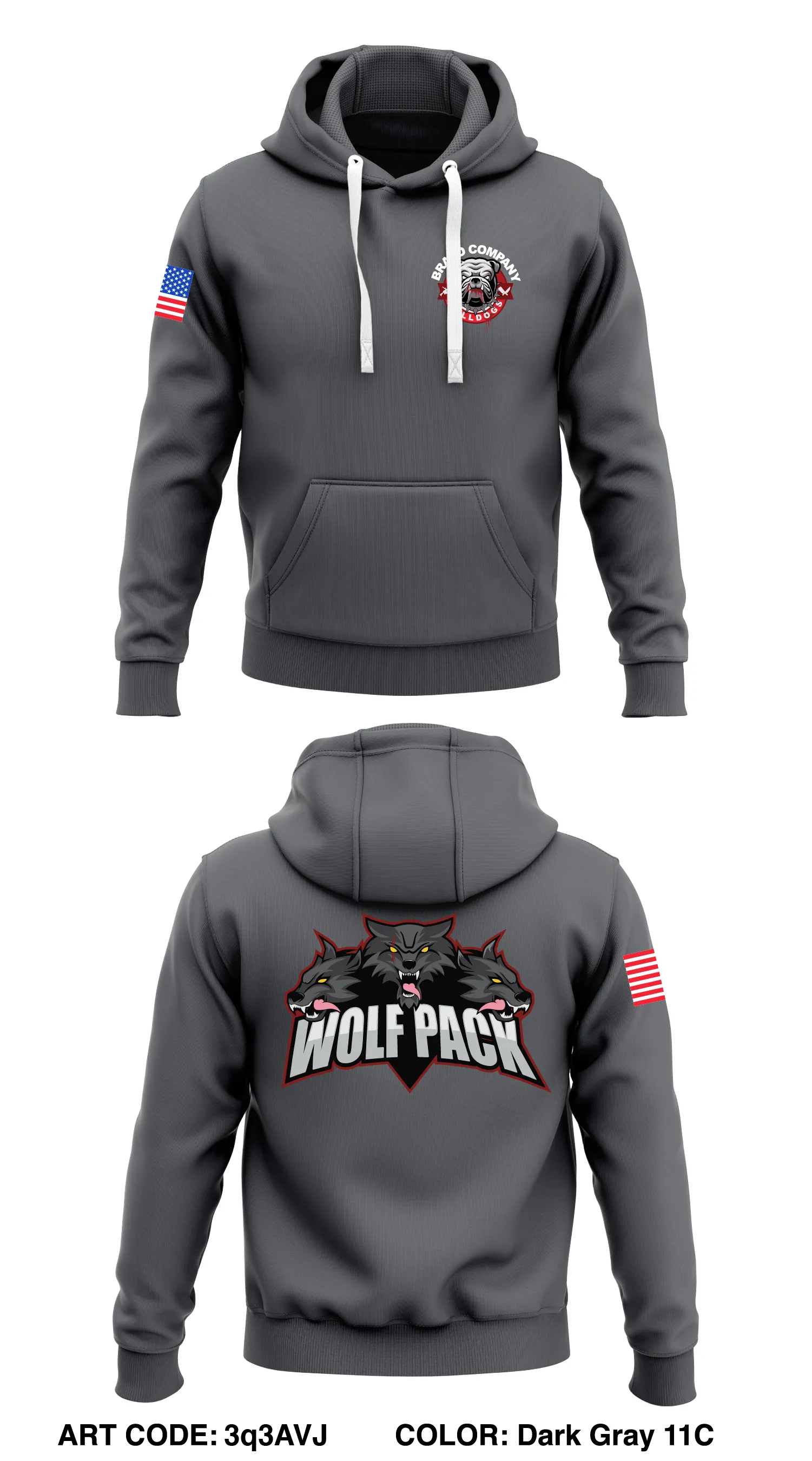 4th Platoon Wolfpack  Core Men's Hooded Performance Sweatshirt - 3q3AVJ