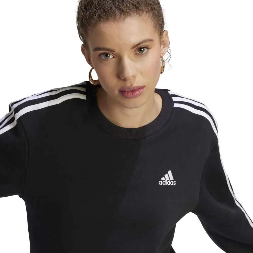 Adidas Womens 3-Stripes Fleece Sweatshirt