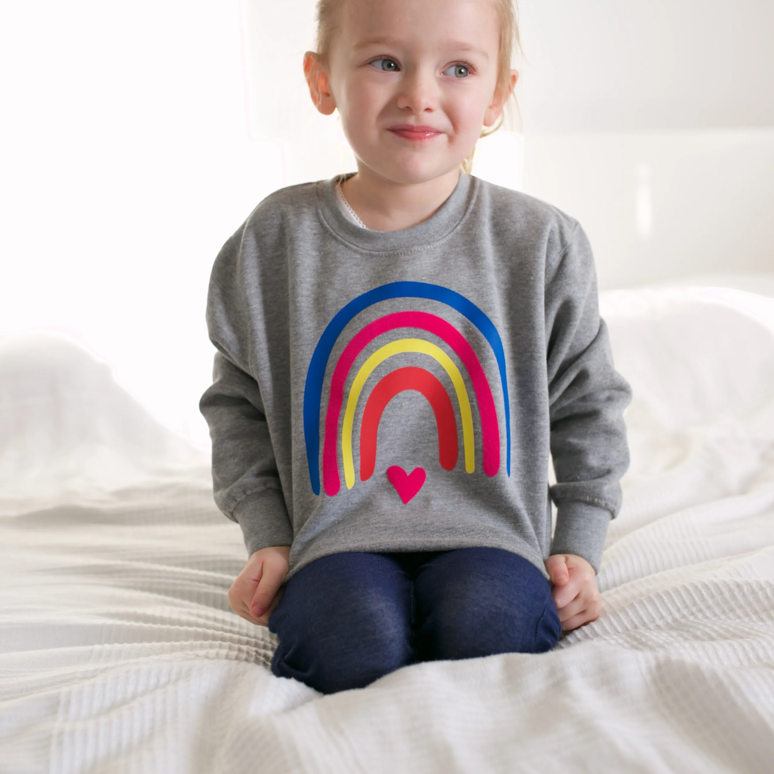 Adult & Child Grey Neon rainbow sweater