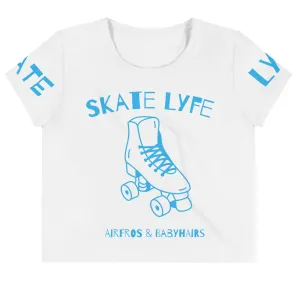 Airfros And Babyhairs Deep Sky Blue Skate Lyfe Crop Tee