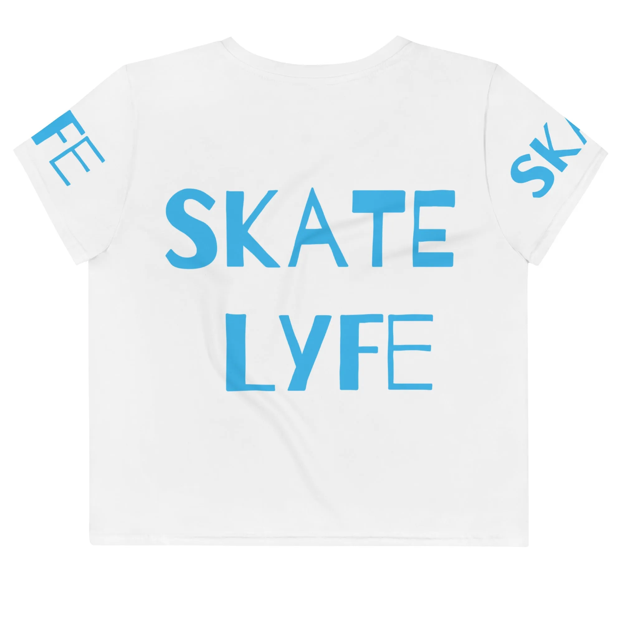 Airfros And Babyhairs Deep Sky Blue Skate Lyfe Crop Tee