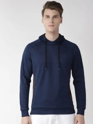 Alcis Men Navy Blue Solid Hooded Sweatshirt