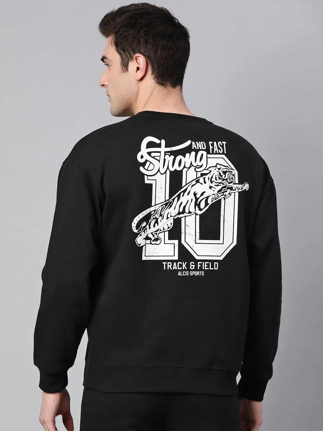 Alcis Men Typography Printed Full Sleeves Pullover Sweatshirt