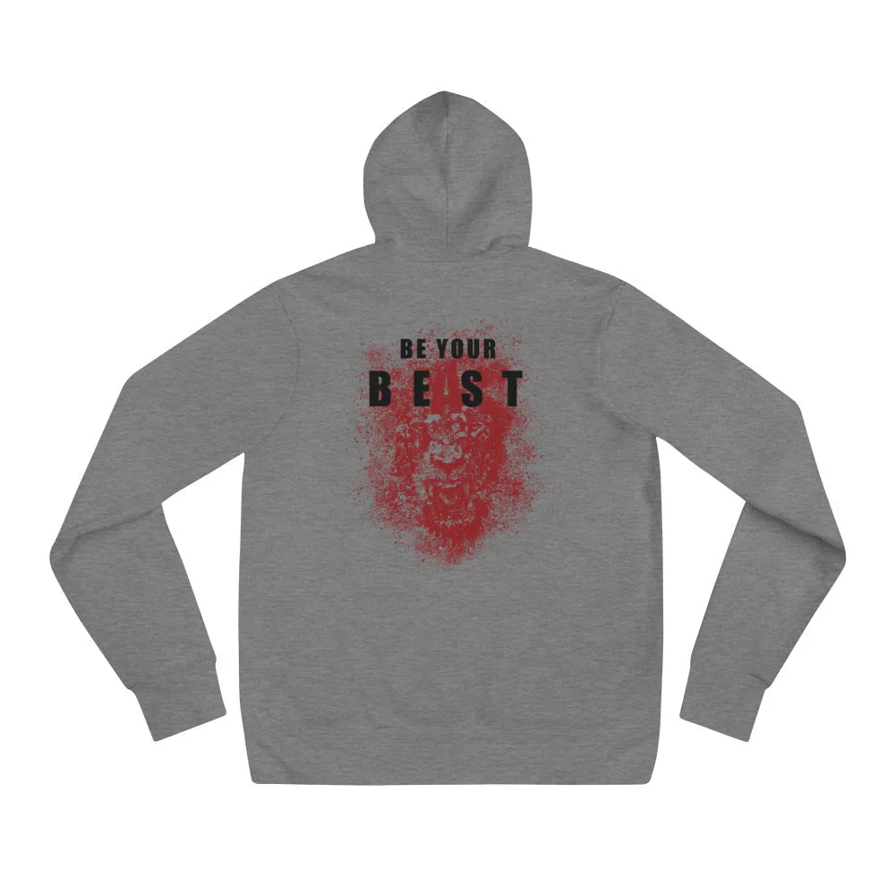 And Still Champion on front, Be Your Beast on back women's pull-over hoodie