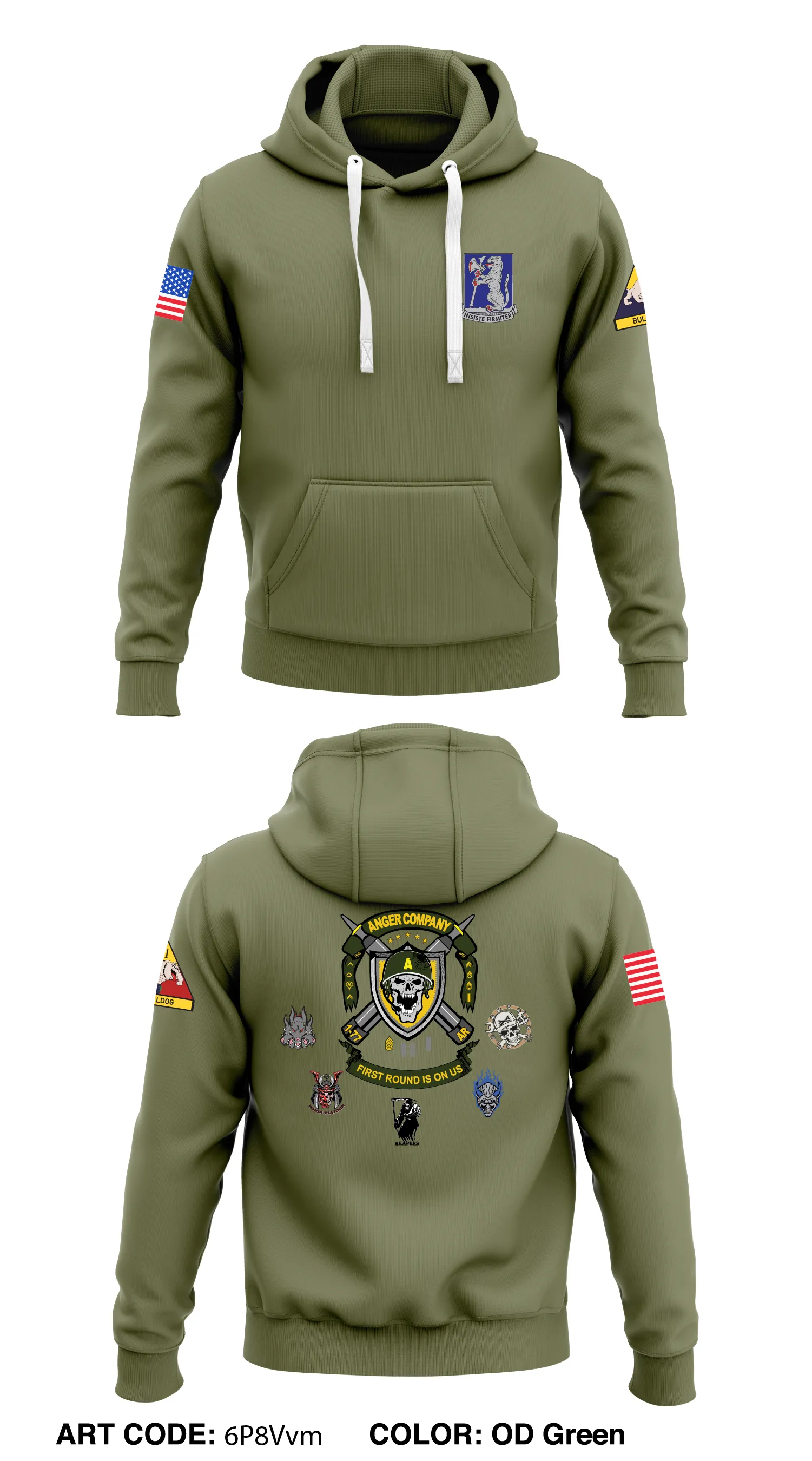 Anger Co, 1-77 AR  Core Men's Hooded Performance Sweatshirt - 6P8Vvm