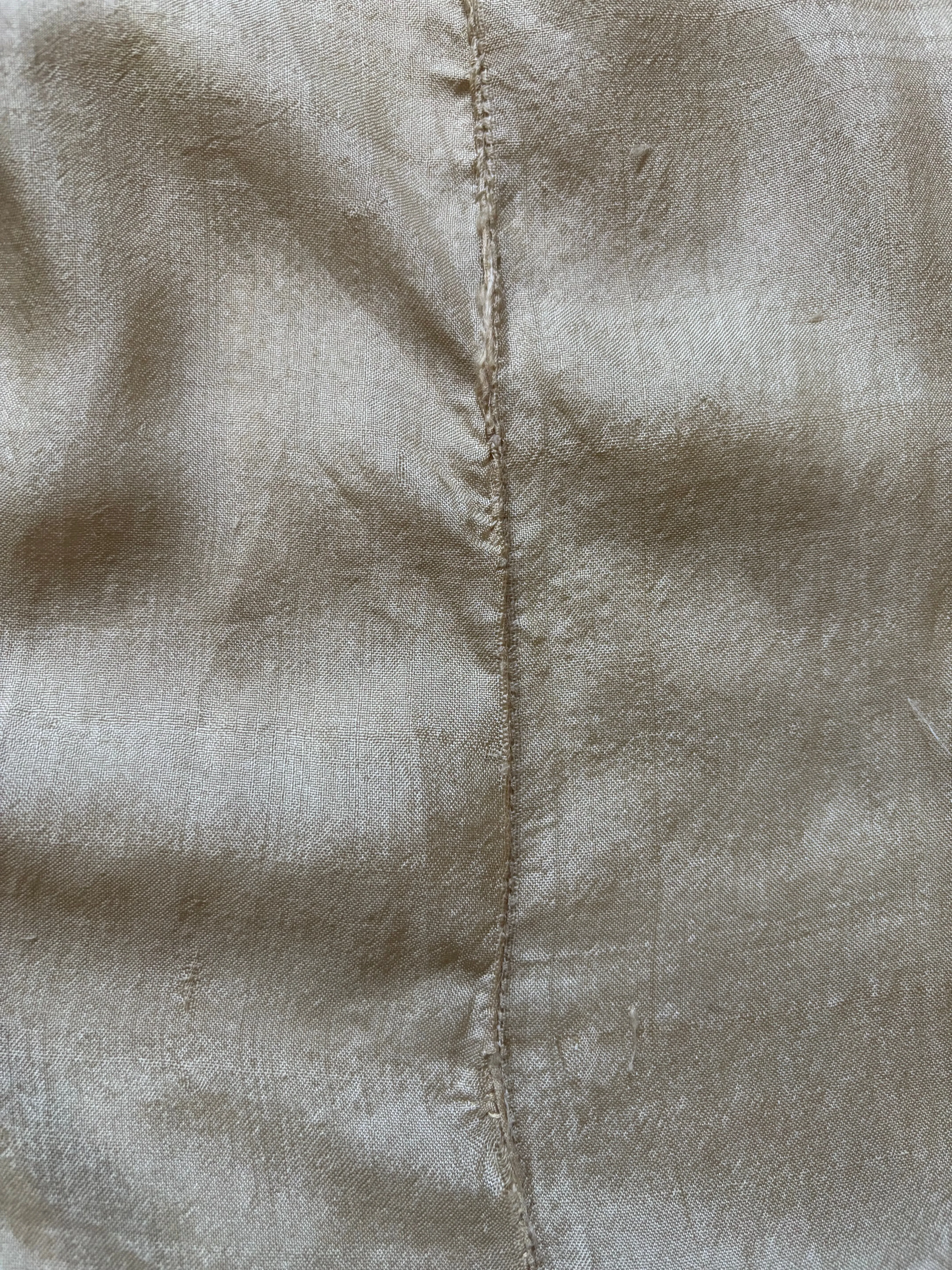 Antique 1920s Ecru Pongee Silk Tie Waist Beach Pajamas Jumpsuit