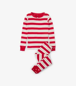 AW18 Hatley Red & Silver Striped Pyjamas