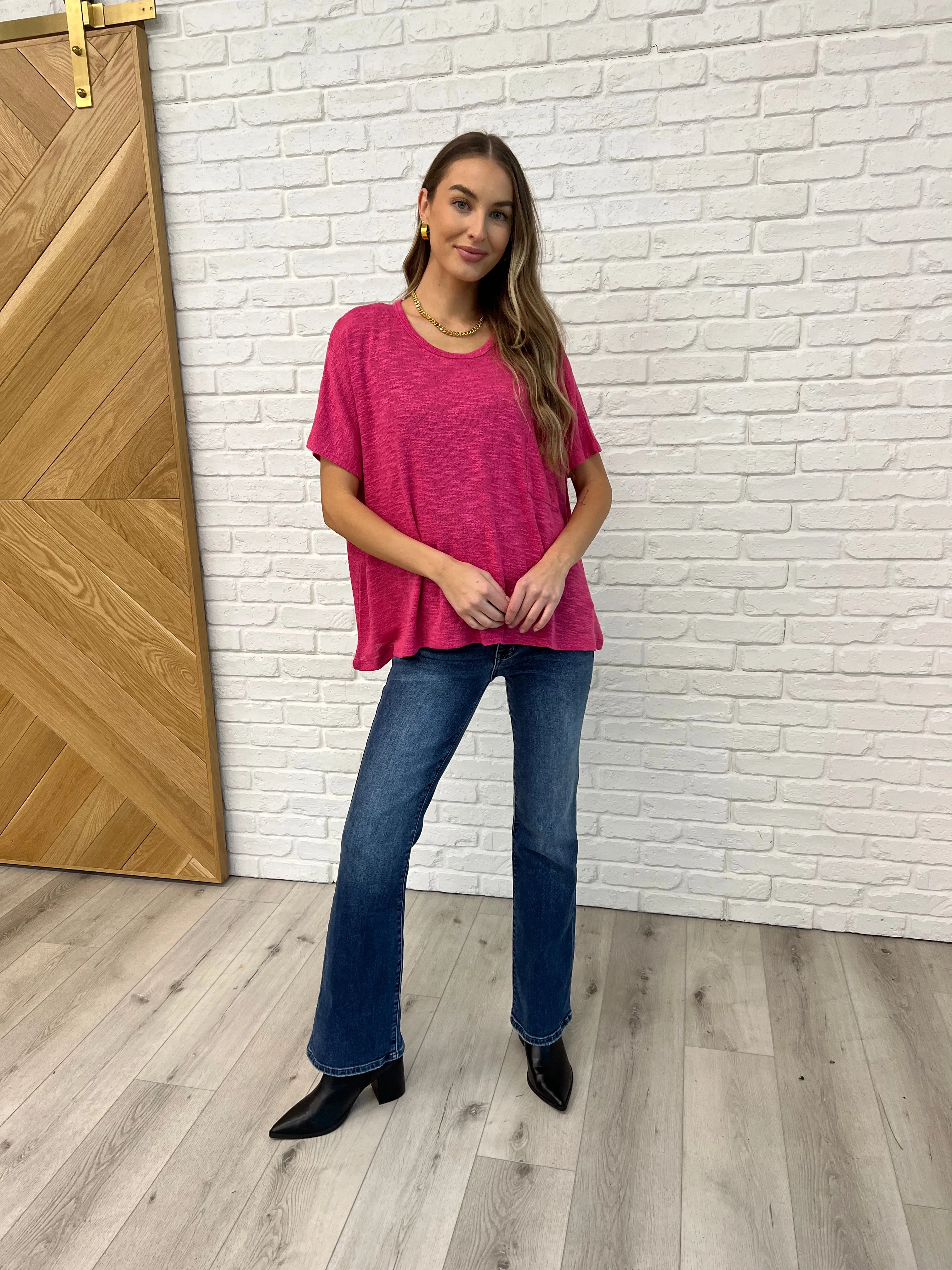 Basically Flowing Dolman Sleeve Top in Hot Pink - 2/10