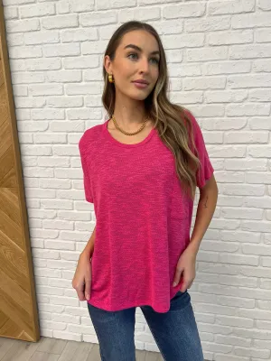 Basically Flowing Dolman Sleeve Top in Hot Pink - 2/10