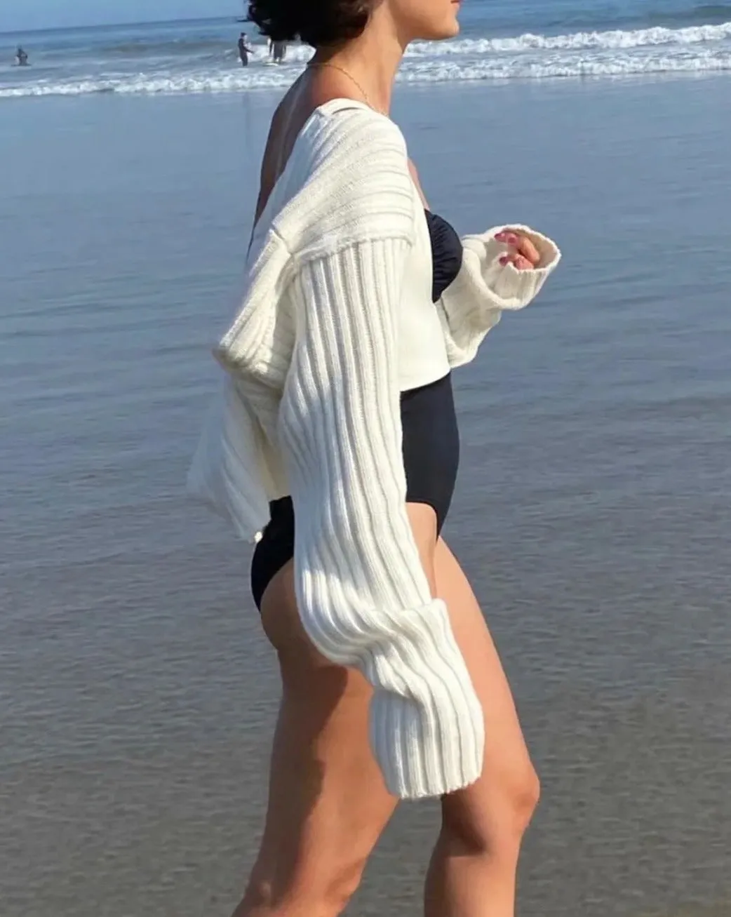 Bat Sleeve Knit Cardigans Capes Sweaters