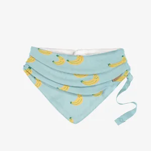 Bavoir bleu à motifs, naissance  || Blue bib with all over print, newborn