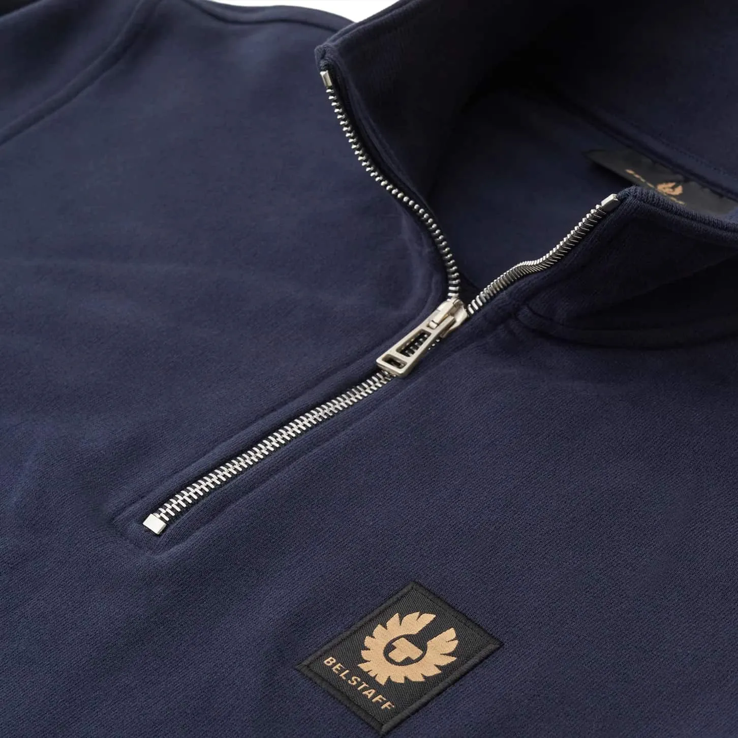 BELSTAFF COTTON FLEECE QUARTER ZIP SWEATSHIRT