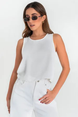 Blusa sin mangas cuello redondo