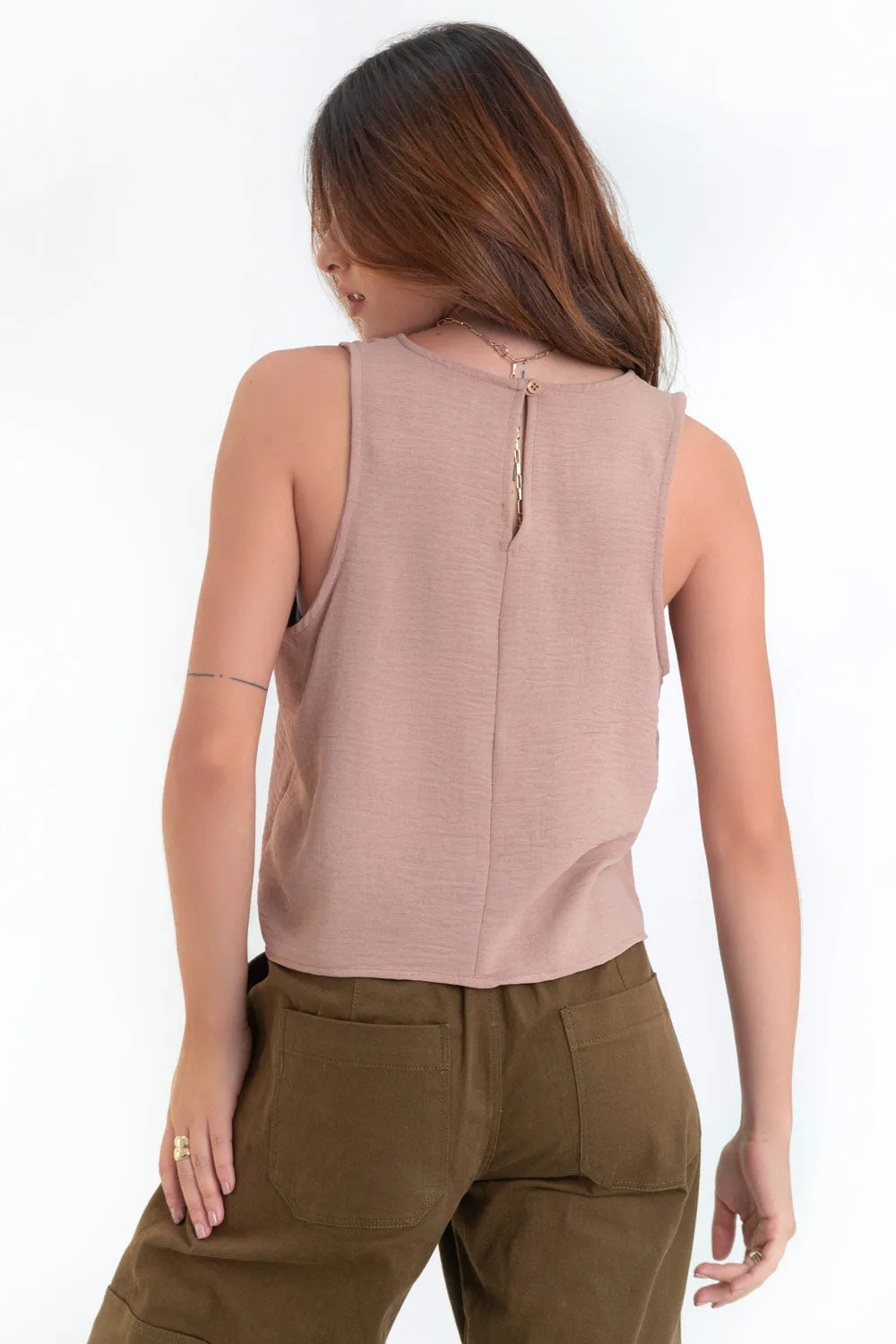Blusa sin mangas cuello redondo