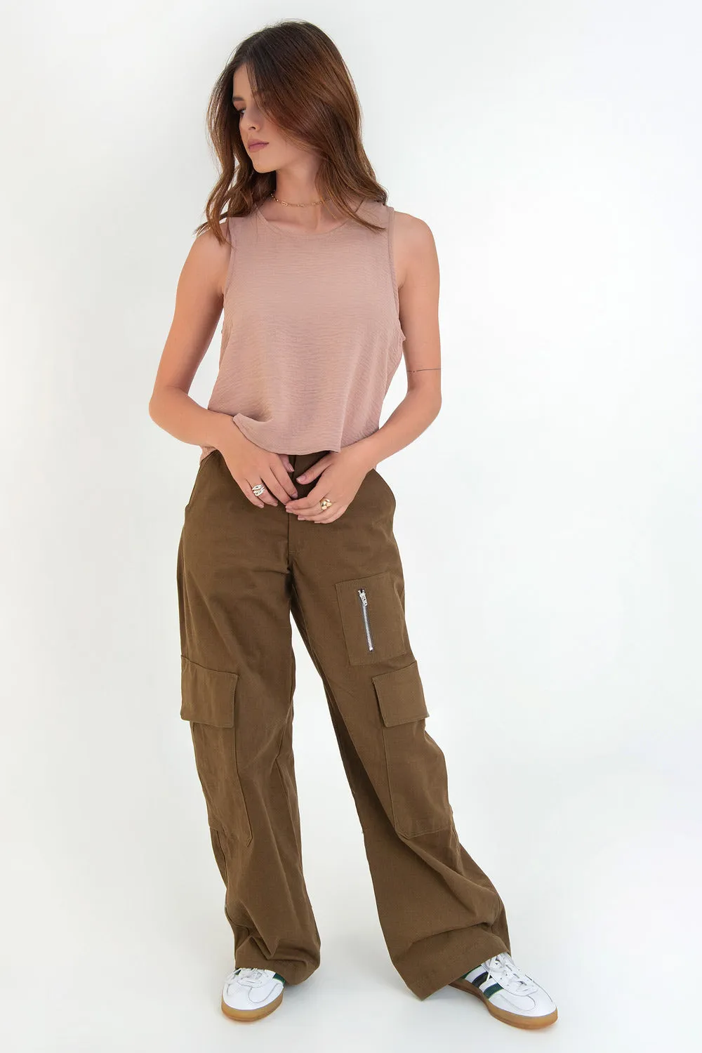 Blusa sin mangas cuello redondo