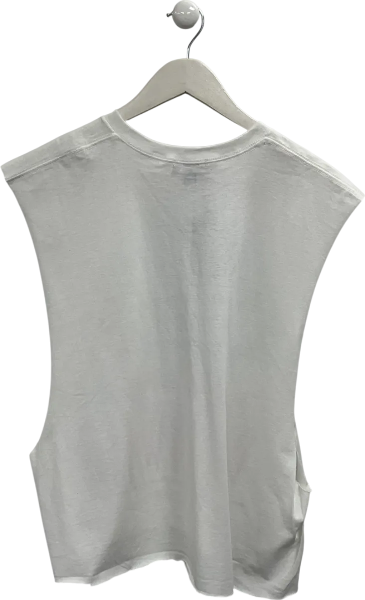boohooMan White Oversized Worldwide Crest Print Tank UK M