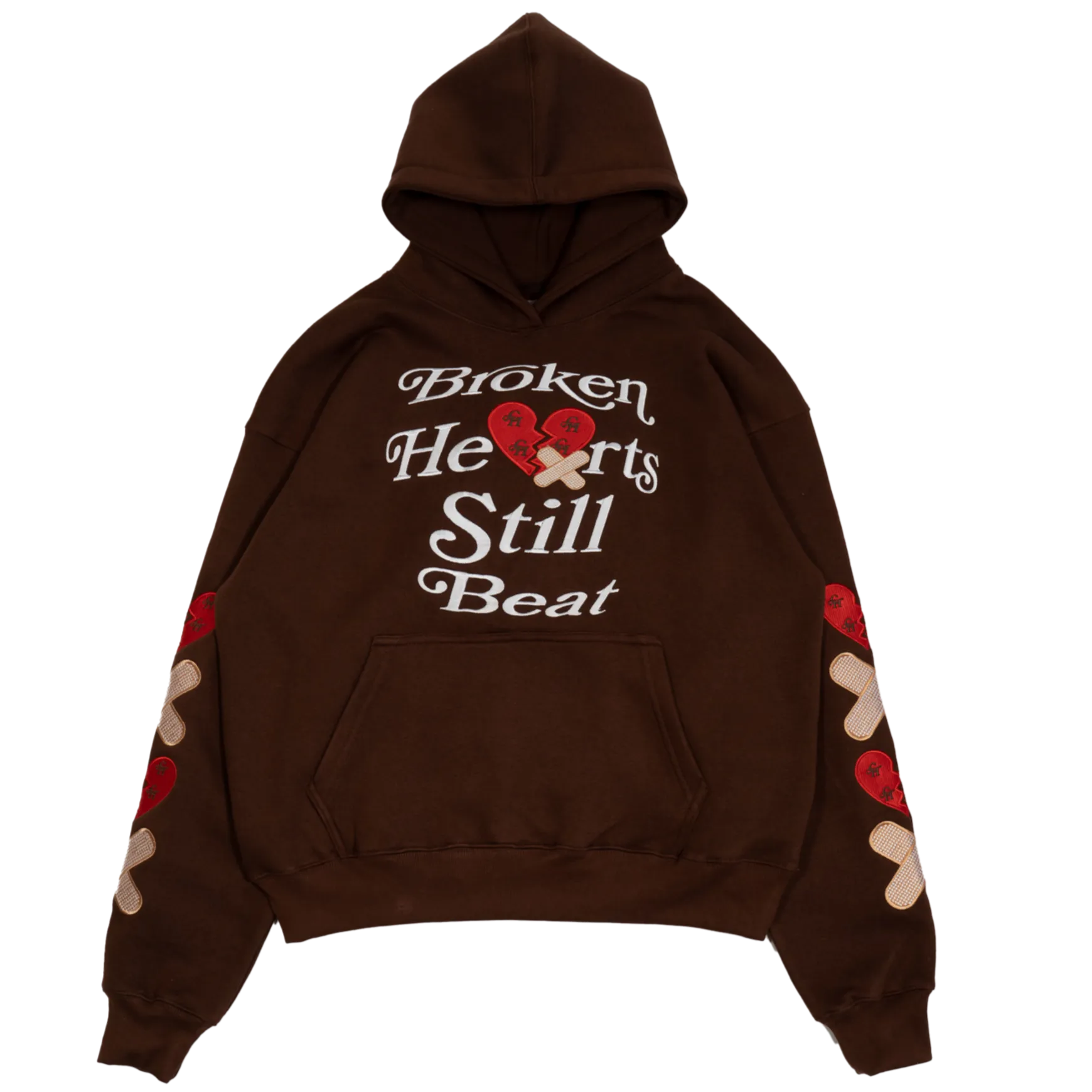 Broken Hearts Still Beat Hoodie- Brown