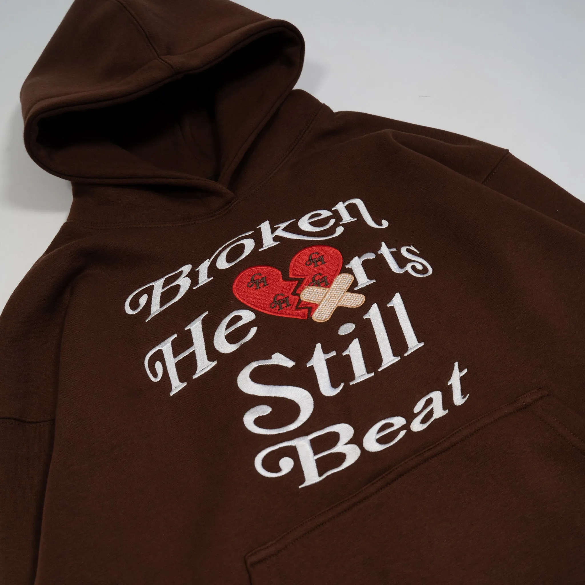 Broken Hearts Still Beat Hoodie- Brown