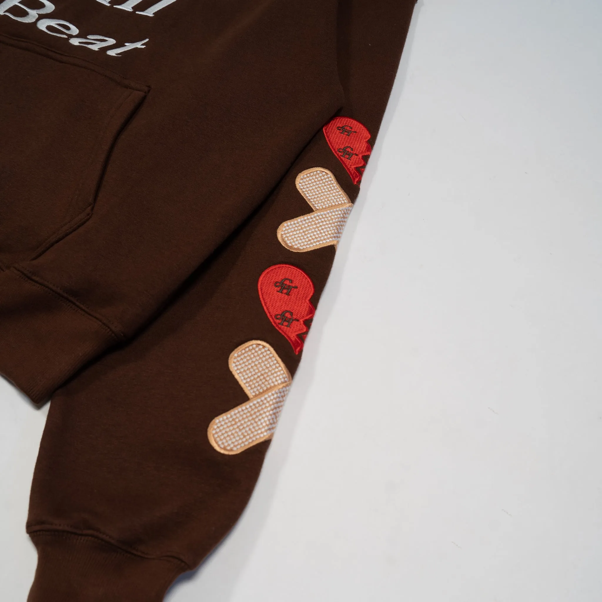 Broken Hearts Still Beat Hoodie- Brown
