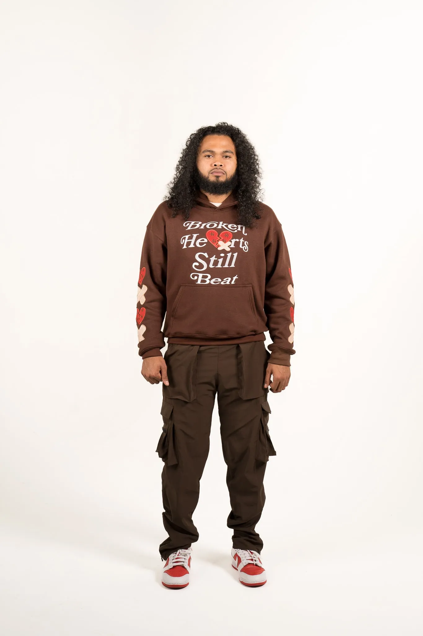Broken Hearts Still Beat Hoodie- Brown