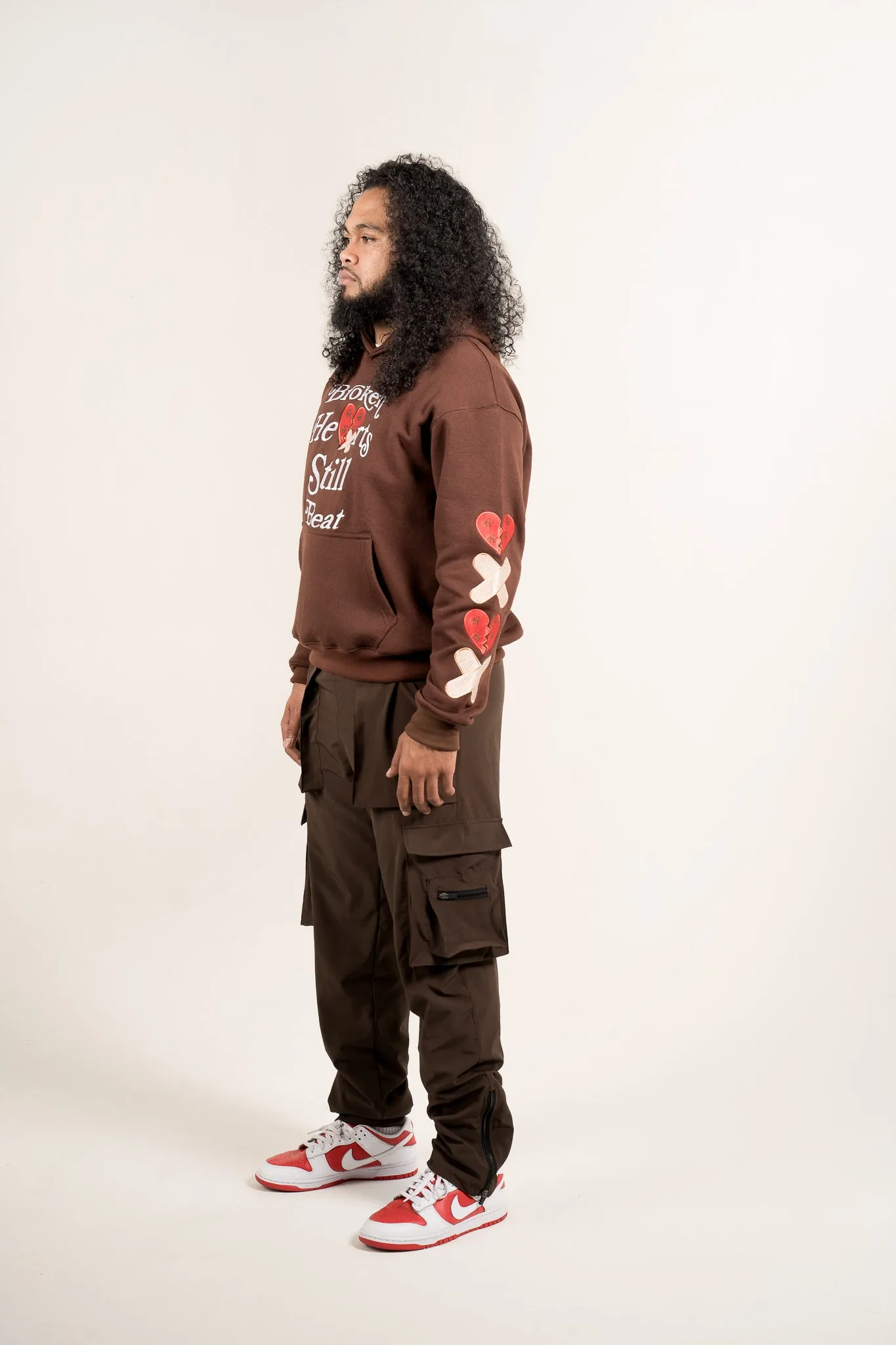 Broken Hearts Still Beat Hoodie- Brown