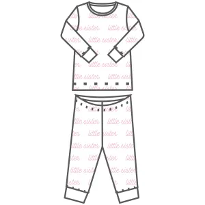 Brother and Sister F24 Pink Printed Little Long Pajamas
