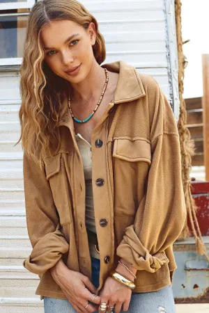 Camel Fleece Shacket