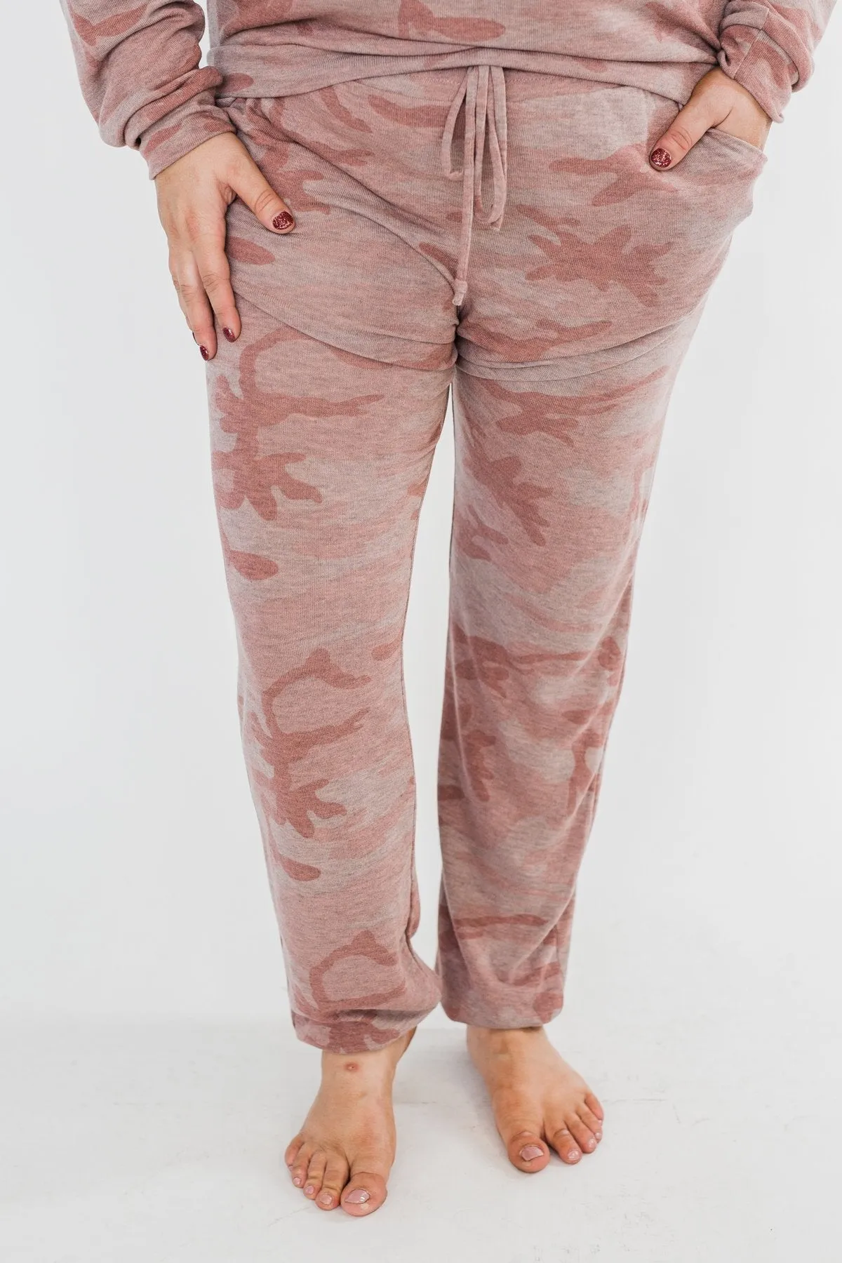 Camo Lounge Joggers- Pink & Grey