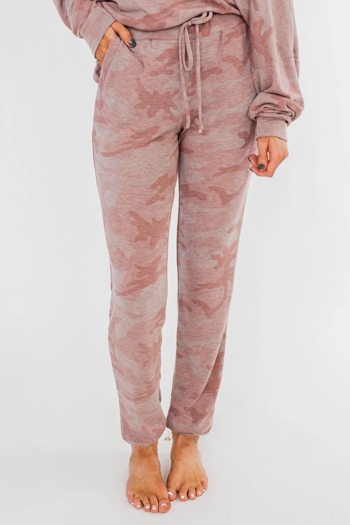 Camo Lounge Joggers- Pink & Grey