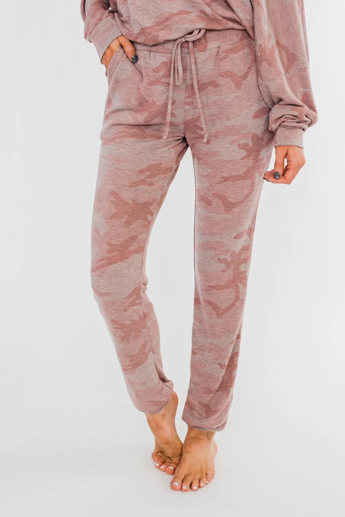 Camo Lounge Joggers- Pink & Grey