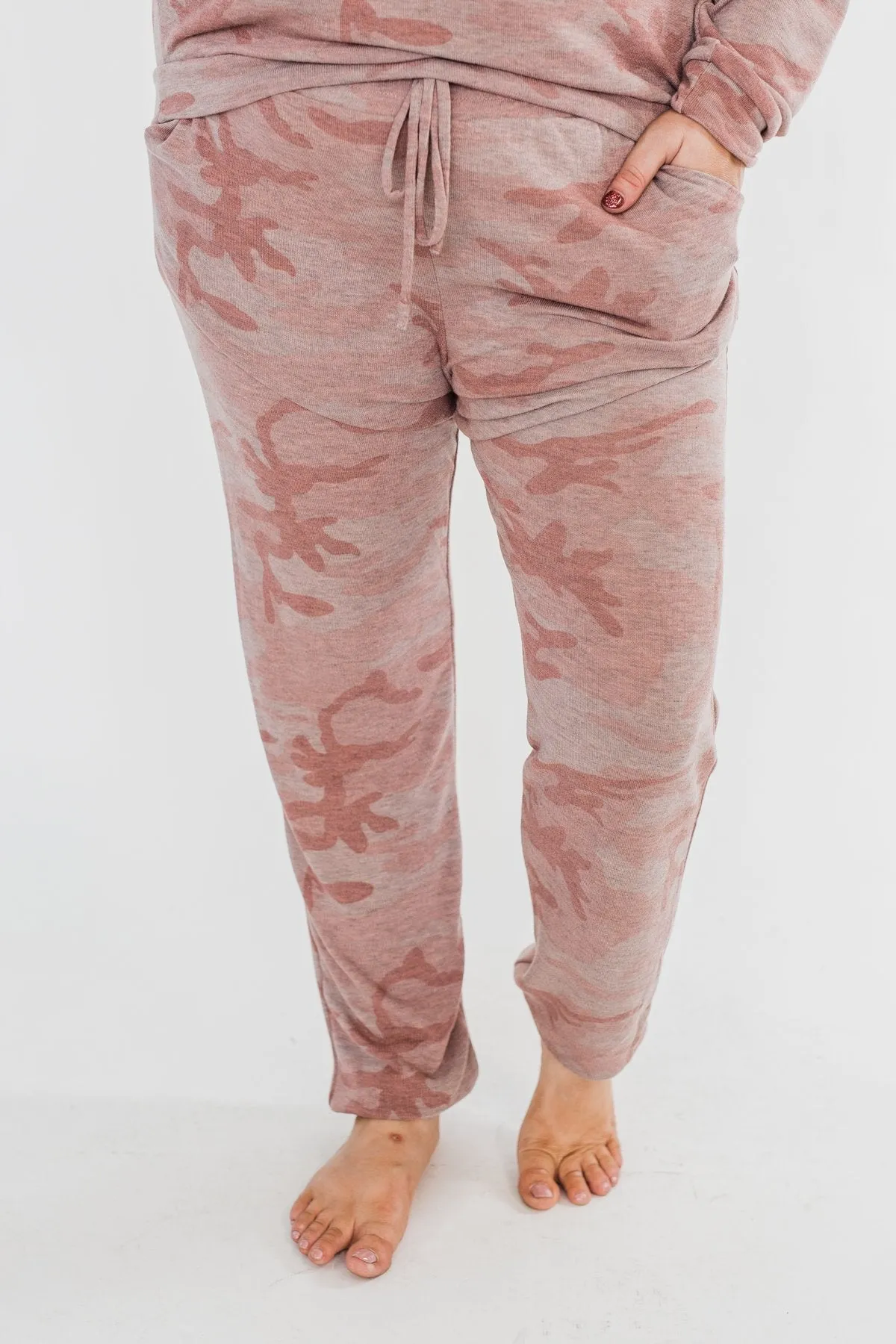 Camo Lounge Joggers- Pink & Grey