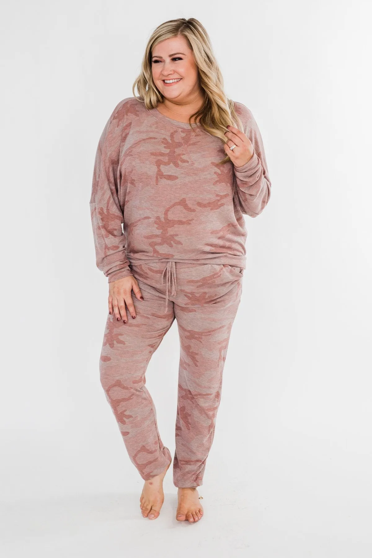 Camo Lounge Joggers- Pink & Grey