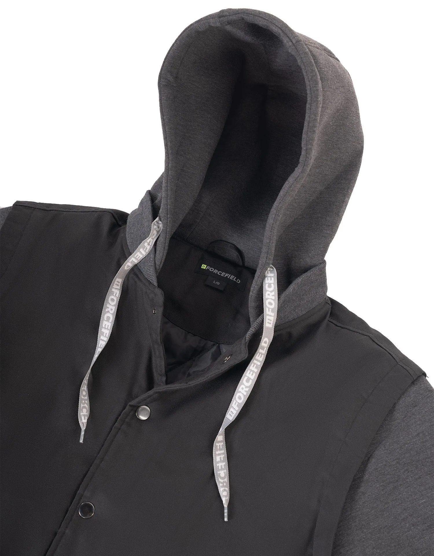Canvas Baseball Jacket with Hood