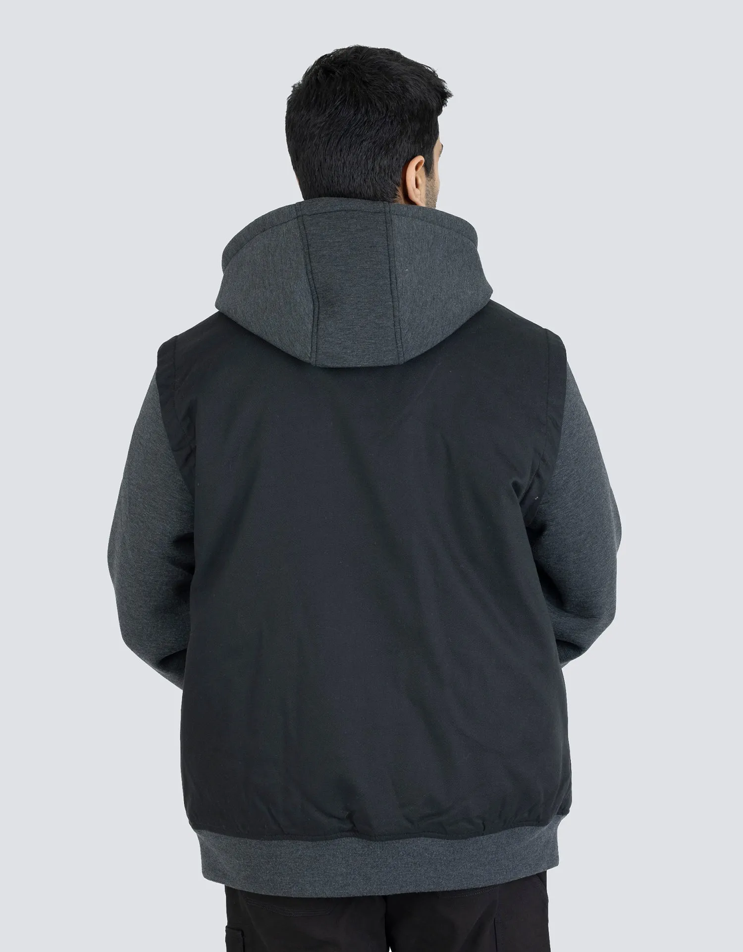 Canvas Baseball Jacket with Hood