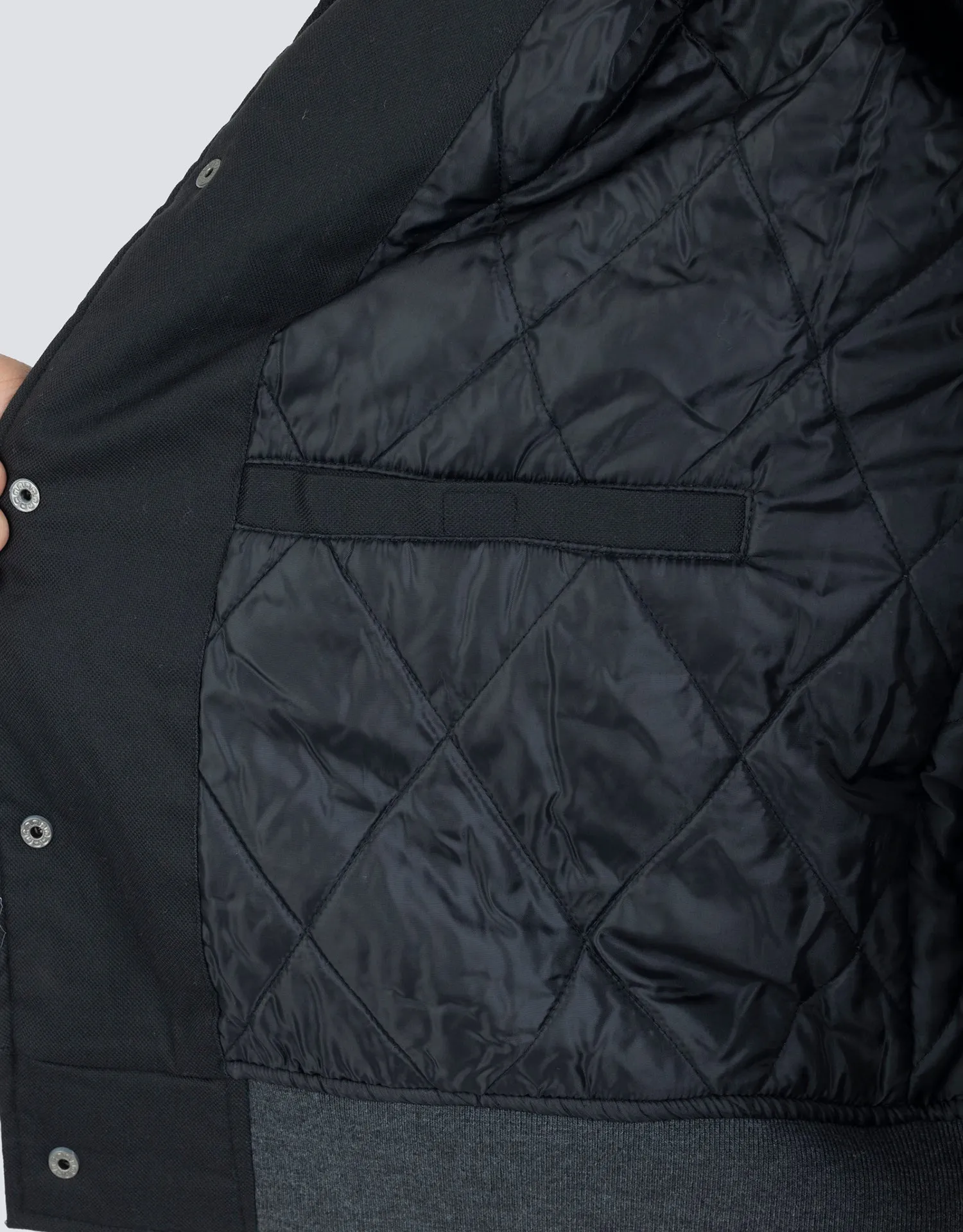 Canvas Baseball Jacket with Hood