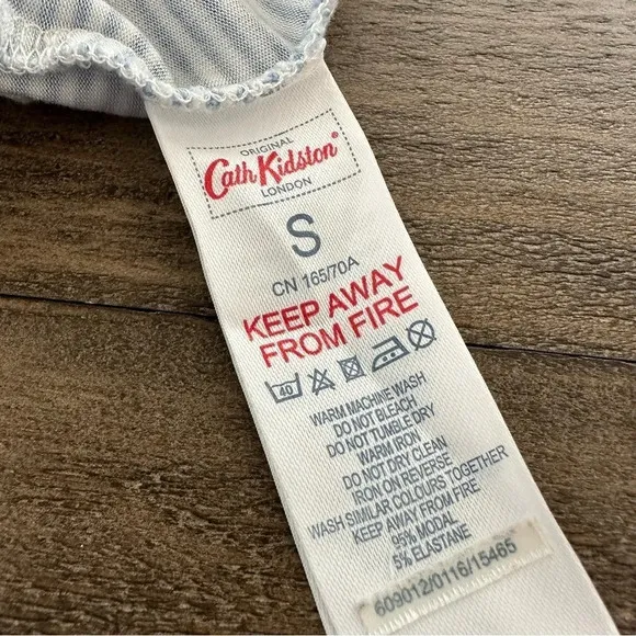 Cath Kidston Womens Small Blue Striped Modal Knit Pajama Pants Sleepwear Lounge