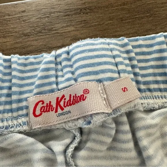 Cath Kidston Womens Small Blue Striped Modal Knit Pajama Pants Sleepwear Lounge