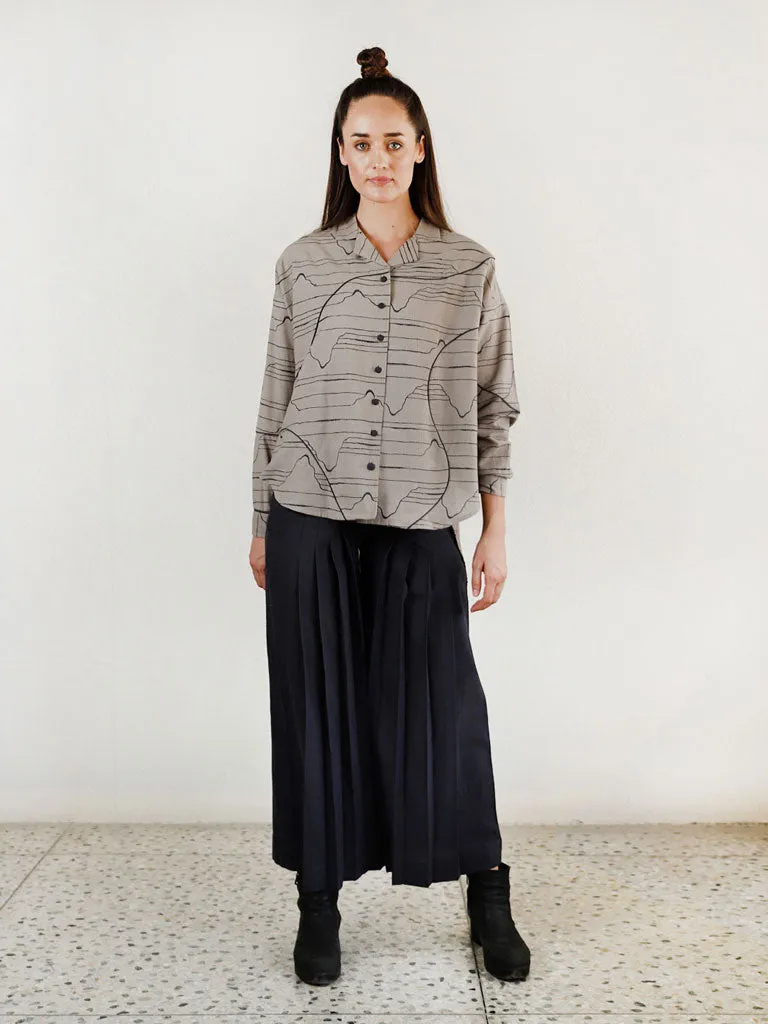 Charcoal Waves Oversized Shirt