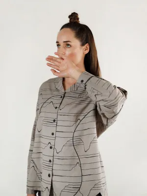 Charcoal Waves Oversized Shirt