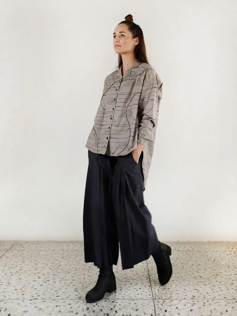 Charcoal Waves Oversized Shirt
