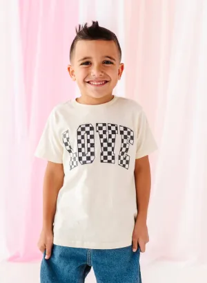 Checkered ‘LOVE’ | Short Sleeve Tee