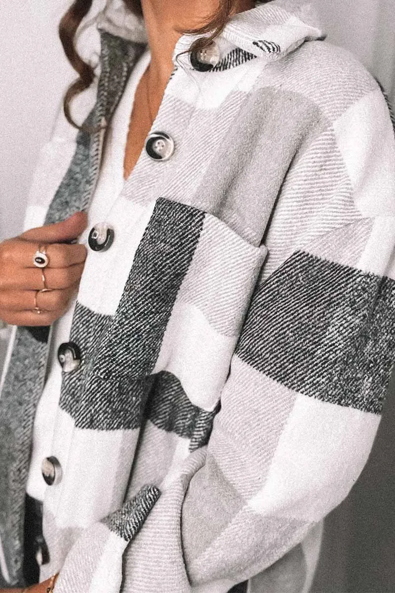 Chicindress Fashion Lapel Loose Plaid Jacket Tops(3 Colors)